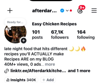 Instagram-Profil im August 2026 mit 67.145 Followern